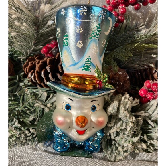 Christopher Radko Winter Wonder Top Ornament 2003 Festive Snowman Holidays - Picture 1 of 4